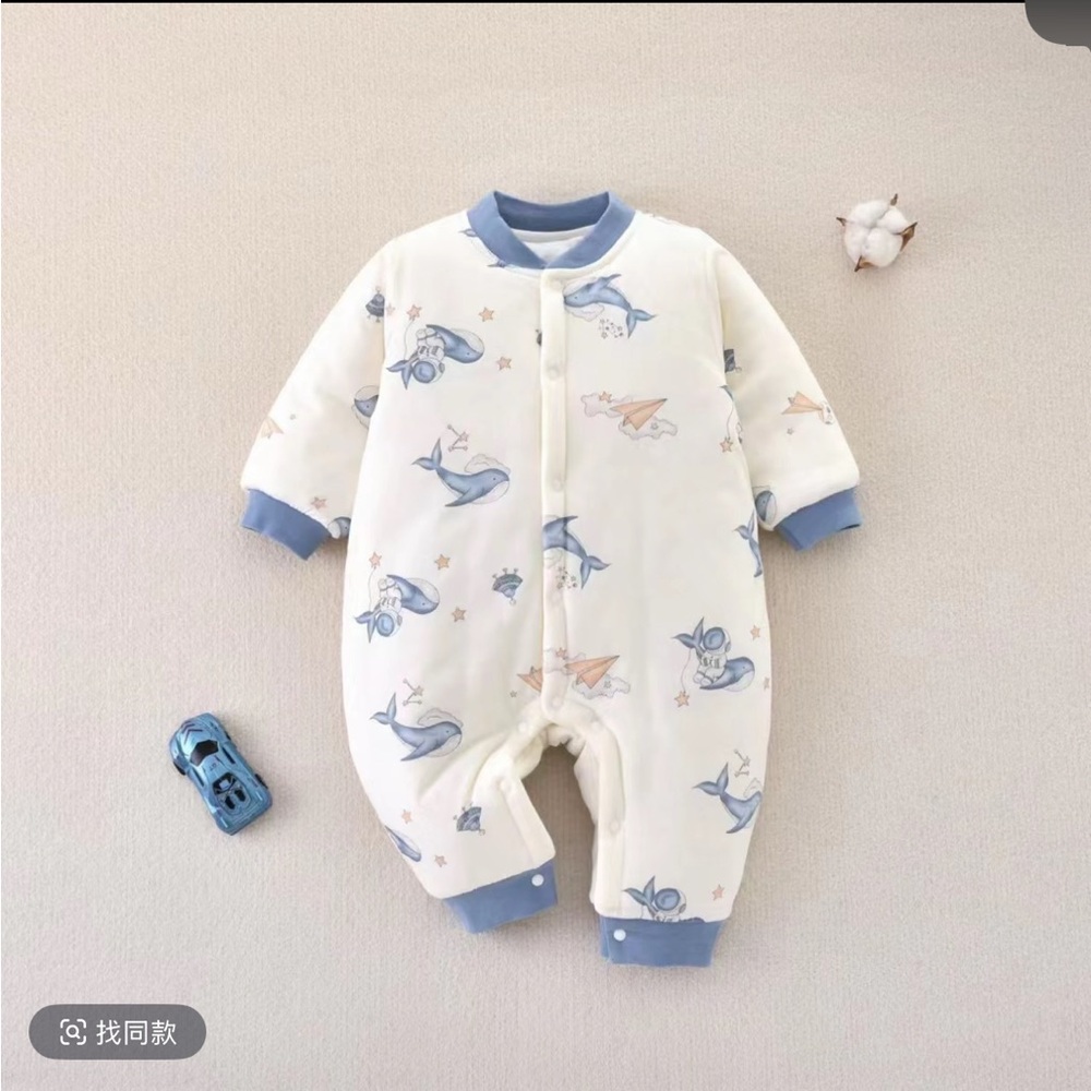 Blue and White Baby One Piece Jumpsuit Bodysuit